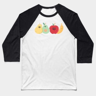 Cute Fruit Banana Apple Pear Avocado Baseball T-Shirt